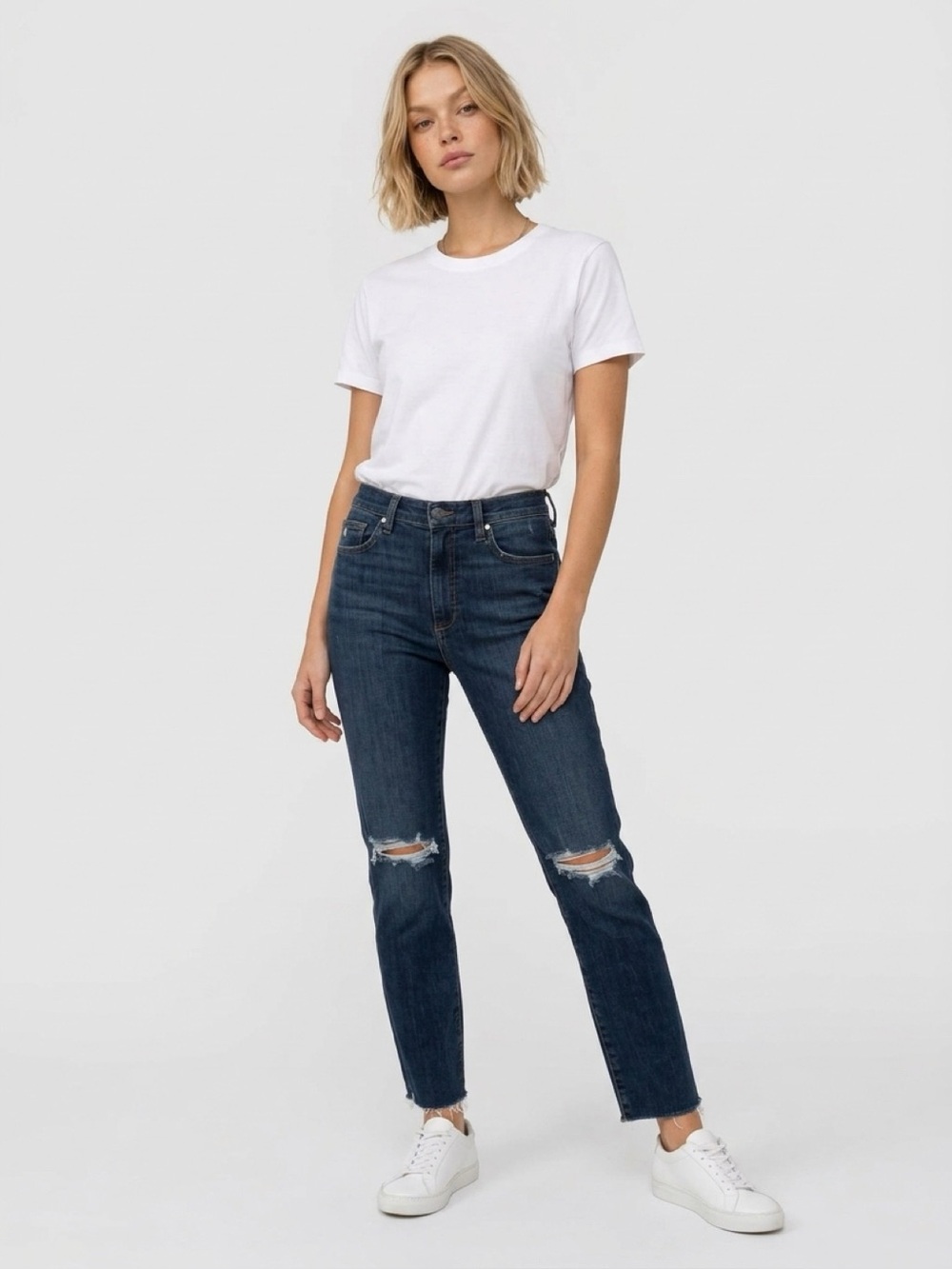 JOE'S Jeans Alhambra Distressed High Rise Straight Ankle Jeans Size 29